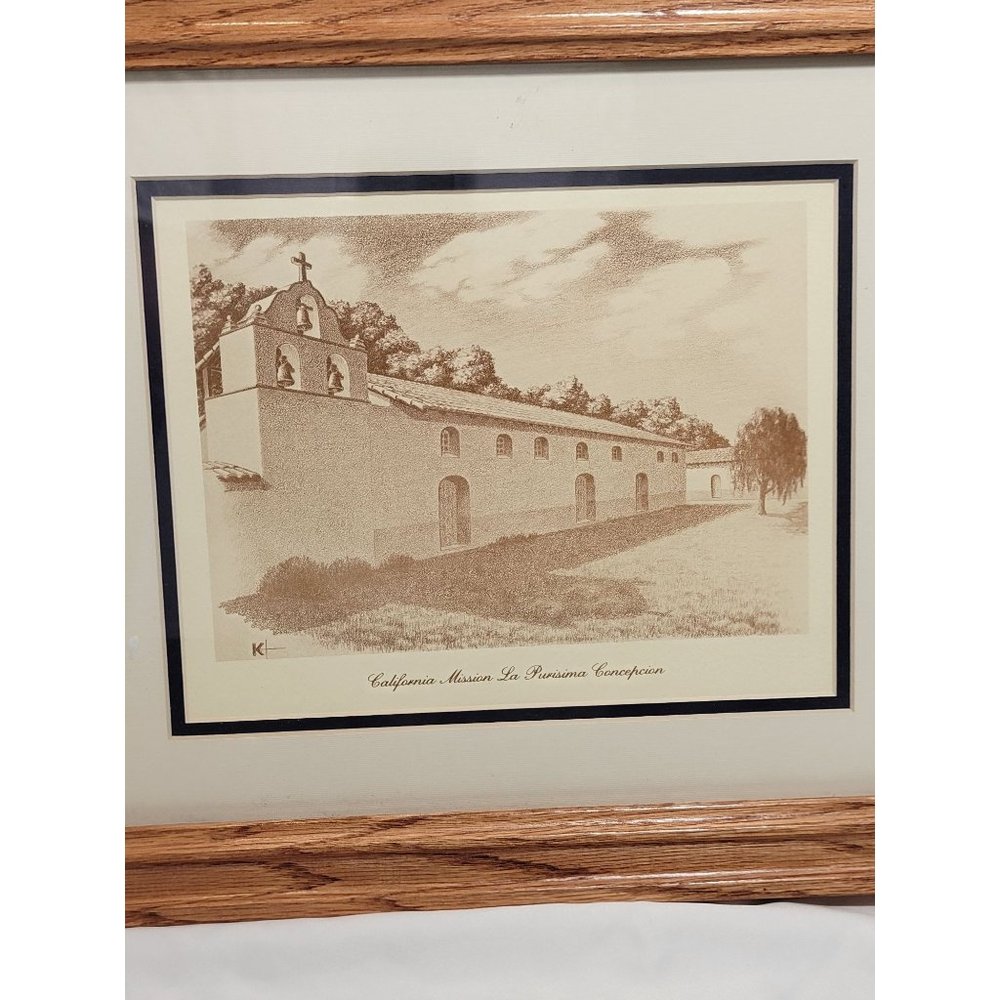 Framed Print of the California Mission La Purisima Concepcion